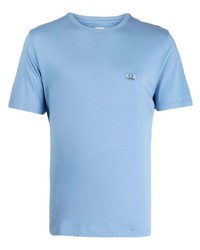 T-shirt girocollo ricamata azzurra di C.P. Company