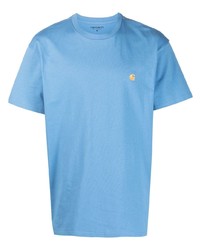T-shirt girocollo ricamata azzurra di Carhartt WIP