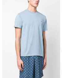 T-shirt girocollo ricamata azzurra di Sandro