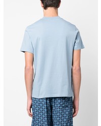 T-shirt girocollo ricamata azzurra di Sandro