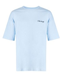 T-shirt girocollo ricamata azzurra di FIVE CM