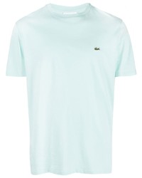 T-shirt girocollo ricamata azzurra di Lacoste