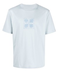 T-shirt girocollo ricamata azzurra di Li-Ning