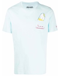 T-shirt girocollo ricamata azzurra di MC2 Saint Barth