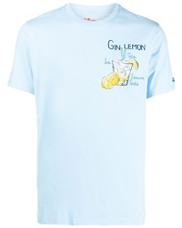 T-shirt girocollo ricamata azzurra di MC2 Saint Barth