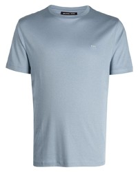 T-shirt girocollo ricamata azzurra di Michael Kors