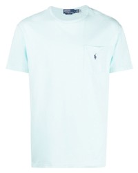 T-shirt girocollo ricamata azzurra di Polo Ralph Lauren