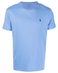 T-shirt girocollo ricamata azzurra di Polo Ralph Lauren