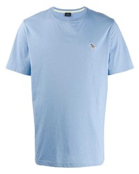 T-shirt girocollo ricamata azzurra di PS Paul Smith