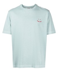 T-shirt girocollo ricamata azzurra di PS Paul Smith