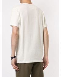 T-shirt girocollo ricamata beige di Kent & Curwen
