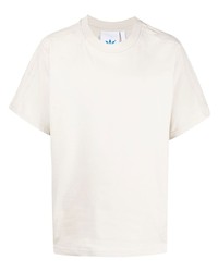 T-shirt girocollo ricamata beige di adidas