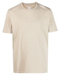 T-shirt girocollo ricamata beige di C.P. Company