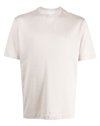 T-shirt girocollo ricamata beige di Eleventy
