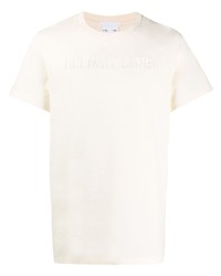 T-shirt girocollo ricamata beige di Helmut Lang