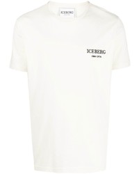 T-shirt girocollo ricamata beige di Iceberg