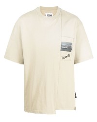 T-shirt girocollo ricamata beige di Izzue