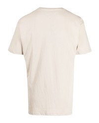T-shirt girocollo ricamata beige di Tommy Jeans