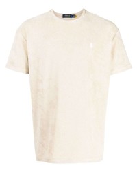 T-shirt girocollo ricamata beige di Polo Ralph Lauren
