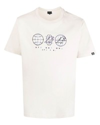 T-shirt girocollo ricamata beige di SPORT b. by agnès b.