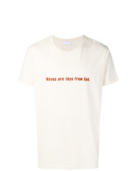 T-shirt girocollo ricamata beige di The Silted Company