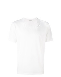 T-shirt girocollo ricamata bianca e nera