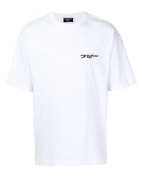 T-shirt girocollo ricamata bianca e nera di Balenciaga