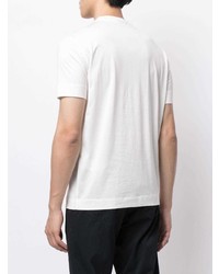 T-shirt girocollo ricamata bianca e nera di Emporio Armani