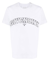 T-shirt girocollo ricamata bianca e nera di Givenchy