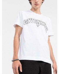 T-shirt girocollo ricamata bianca e nera di Givenchy
