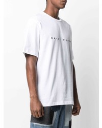 T-shirt girocollo ricamata bianca e nera di Daily Paper