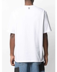 T-shirt girocollo ricamata bianca e nera di Daily Paper