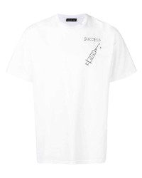 T-shirt girocollo ricamata bianca e nera di Riccardo Comi