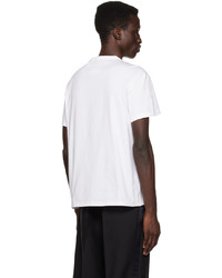 T-shirt girocollo ricamata bianca e nera di Maison Margiela
