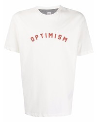 T-shirt girocollo ricamata bianca e rossa di Eleventy