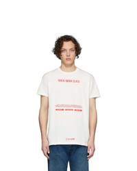 T-shirt girocollo ricamata bianca e rossa di Han Kjobenhavn