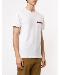 T-shirt girocollo ricamata bianca e rossa di Kent & Curwen