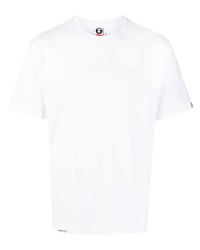 T-shirt girocollo ricamata bianca di AAPE BY A BATHING APE