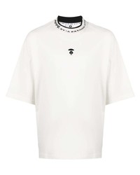 T-shirt girocollo ricamata bianca di AAPE BY A BATHING APE