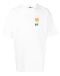 T-shirt girocollo ricamata bianca di Adish