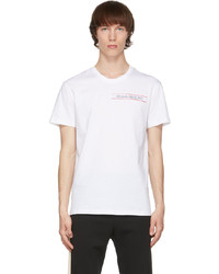 T-shirt girocollo ricamata bianca di Alexander McQueen