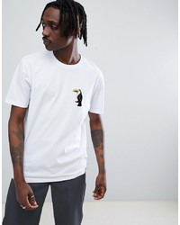 T-shirt girocollo ricamata bianca di ASOS DESIGN