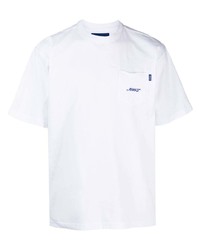 T-shirt girocollo ricamata bianca di Awake NY