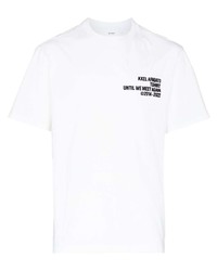 T-shirt girocollo ricamata bianca di Axel Arigato
