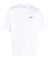 T-shirt girocollo ricamata bianca di Axel Arigato