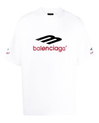 T-shirt girocollo ricamata bianca di Balenciaga