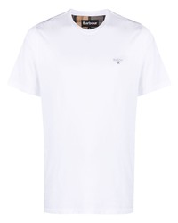T-shirt girocollo ricamata bianca di Barbour