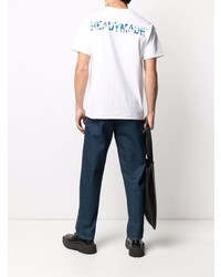 T-shirt girocollo ricamata bianca di Readymade