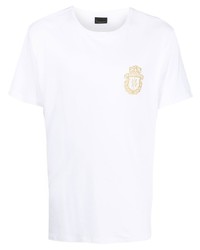 T-shirt girocollo ricamata bianca di Billionaire