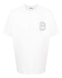 T-shirt girocollo ricamata bianca di Blood Brother